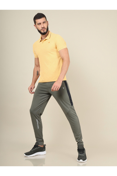 Technosport By Styli Men Contrast Side Panel Slim Fit Track Pants