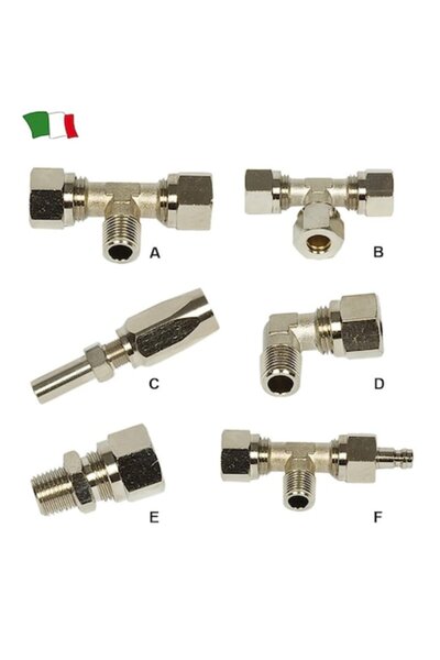 GFN Copper T-Fittings for Hydraulic Steering System, Diameter 10 mm, Kit of 2