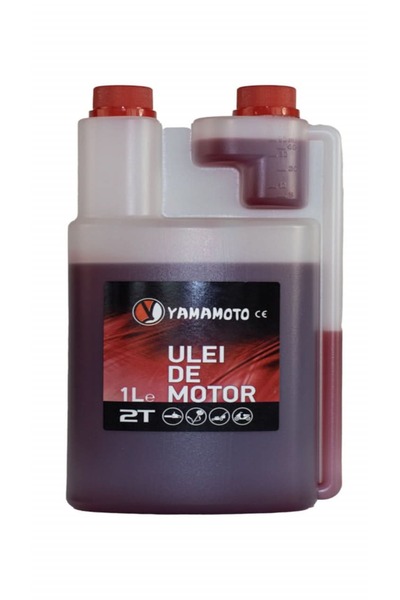 yamamoto 2T Red Motor Oil 1L for Trimmers, Scooters, and Motorcycles