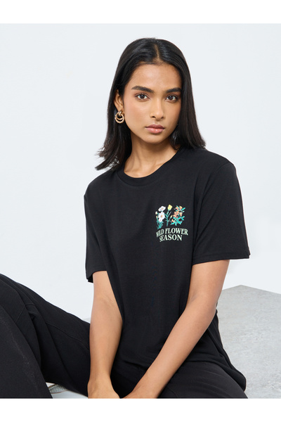 Styli Slogan Print Oversized T-Shirt