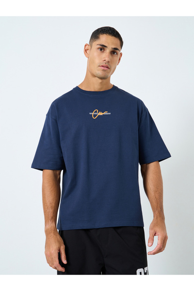 Styli Terry Oversized Slogan Print T-Shirt
