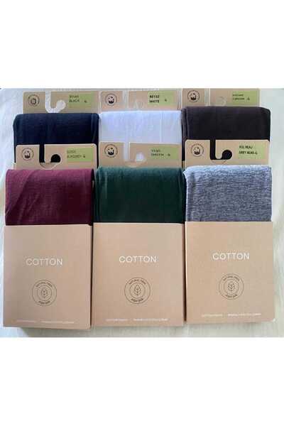 DÜVEN Pachet de 6 ciorapi multicolori din bumbac pentru femei, din bumbac și mat, 60 de den (fir natural)