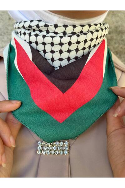 ALDAYER PALESTINE THEMED SCARF 50x50