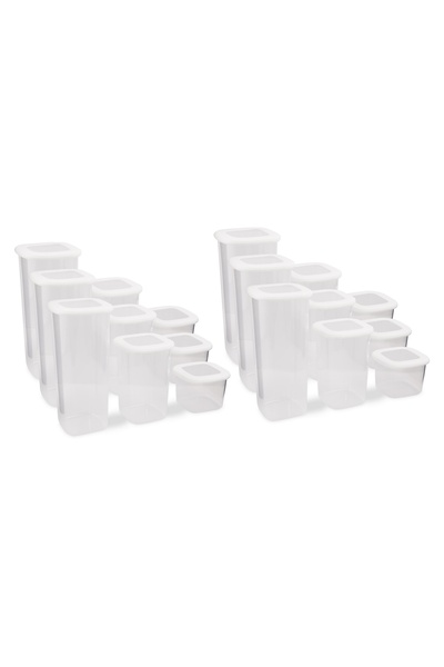 UnicUtil Set of 18 food containers, UnicUtil, Durable Versatile, White
