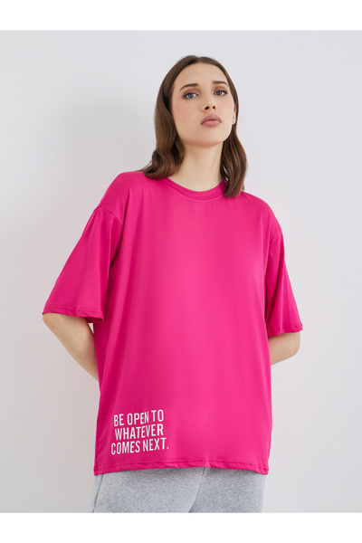 Styli Slogan Print Oversized T-Shirt