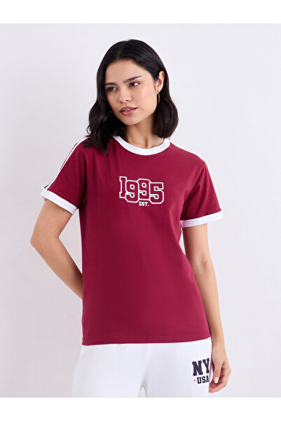 Styli Women Red Regular Fit Printed T-Shirt