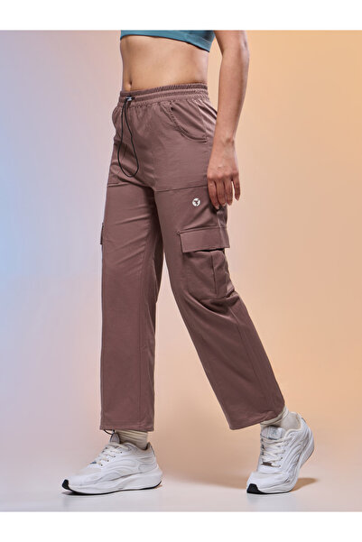 Technosport By Styli Women Solid Slim Fit Sports Cargo Track Pants