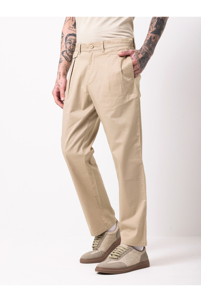 British Club By Styli Men Double-Pleated Straight Fit Trousers