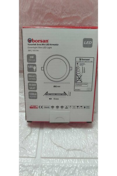 Borsan ekim aydınlatma 3W yuvarlak sıva altı slim led armatür GÜNIŞIĞI