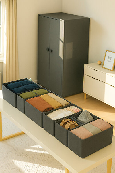 PH Prendi Home Set de 8 organizatoare pentru sertare antracit