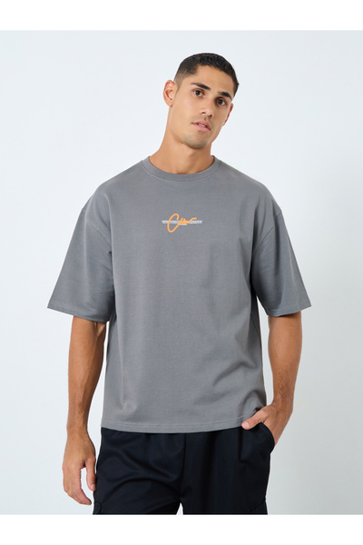 Styli Terry Oversized Slogan Print T-Shirt