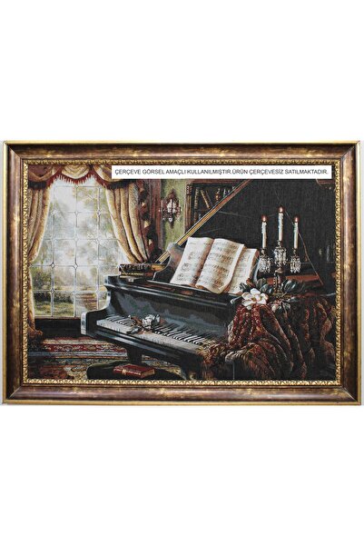 Believe PİYANO DOKUMA GOBLEN DEKORATİF ÇERÇEVESİZ PANO TABLO 70*110