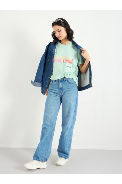 Styli Slogan Print Regular Fit T-Shirt
