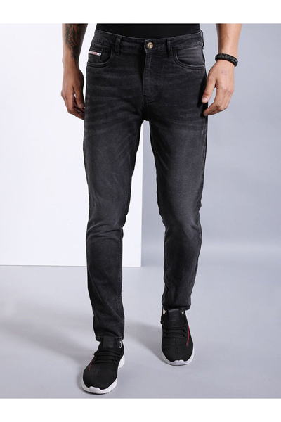The Indian Garage Co By Styli Men Black Mid Rise Slim Fit Jeans