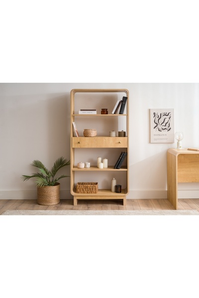 Vivense GİRONA ÇEKMECELİ KİTAPLIK, MEŞE