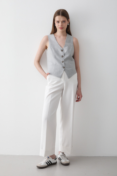 JASTE Women's Lined Button Detailed Vest
