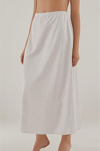 Lorelm Battal Tam Boy Jüpon Uzun Etek Astarı Beyaz Renk