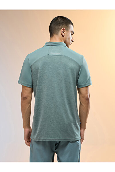 Technosport By Styli Men Green Slim Fit Melange Polo