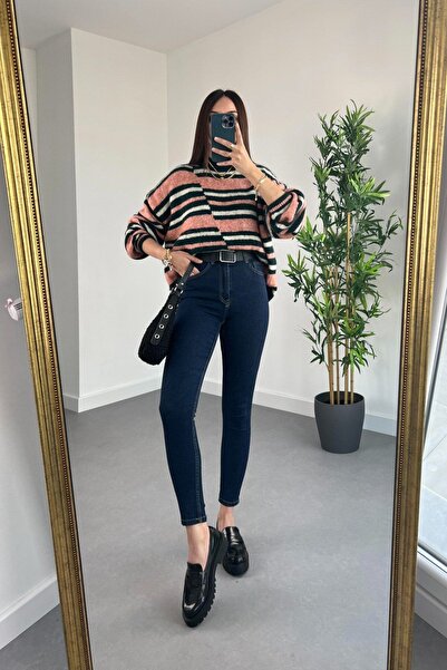 kleshus Παντελόνι με στενό πόδι ψηλόμεσο Star All Blue Navy Blue (ΠΛΗΡΗΣ ΕΦΑΡ...