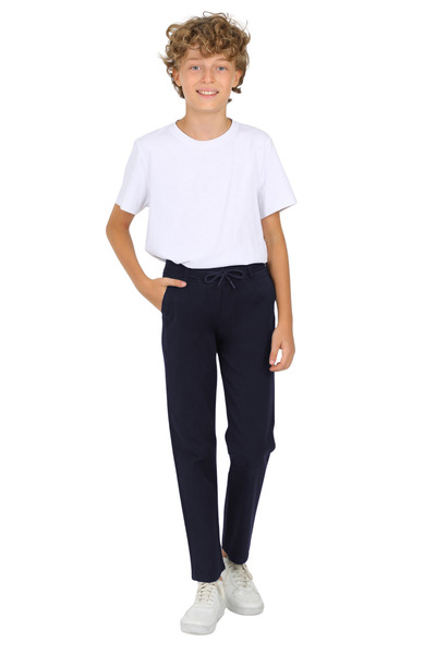 YAKAMEL Children's Elastic Waist Tied Comfortable Stretchy School Pants