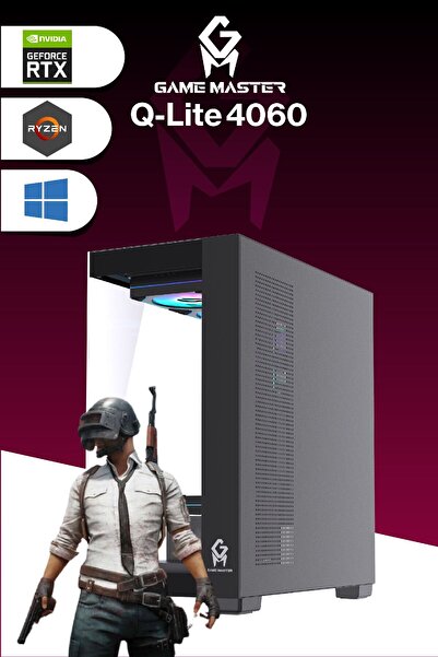 GM Game Master QLite 4060 R5 5600 CPU 32GB DDR4 RAM 1TB M.2 RTX4060 10x ARGB Fan Sıvı Soğutuculu Siyah Gaming PC