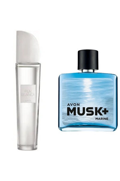 AVON Pur Blanca Parfüm 50 ml Ve Musk Marine Erkek Edt - 75ml 2li Set