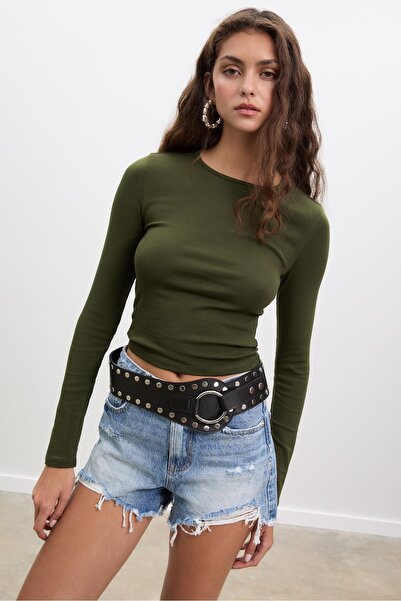 Stradivarius Basic long sleeve cotton T-shirt