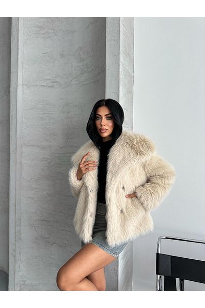 Bak'ap Premium Snap Fastener Faux Fur Coat