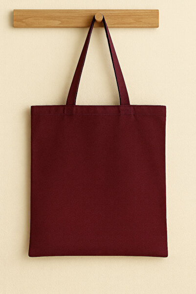 SADEN HOME Claret Red Raw Cloth Bag, 35X40 cm Beach Bag