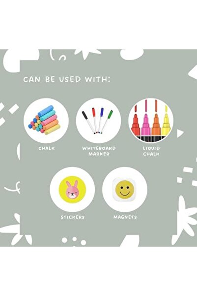 MINI MINDS مجموعة ألواح جدارية لاصقة مع مغناطيس | سبورة مغناطيسية ولوح أبيض مع 110 أحرف و