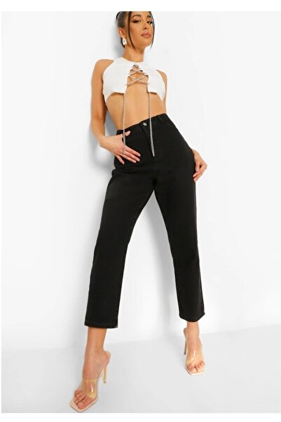 kleshus بنطلون جينز نسائي أسود عالي الخصر من Mia