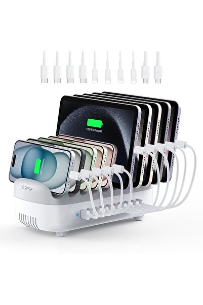 Orico 120W 10-Port USB Charging Station Docking Organizer with Cables