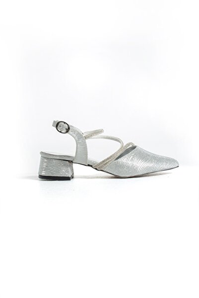 AlbiShoes Elegance Women's Stone Detailed Ankle Strap Thick Heeled Evening Dress Shoes