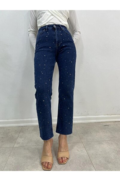 Şulenin Butiği Yildiz Taşli Lacivert Jean
