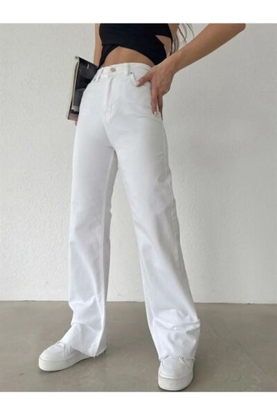 beeke Le Lis Καθημερινό Ψηλόμεσο Τζιν με Ίντερλοκ και Φαρδύ Μπατζάκι Palazzo