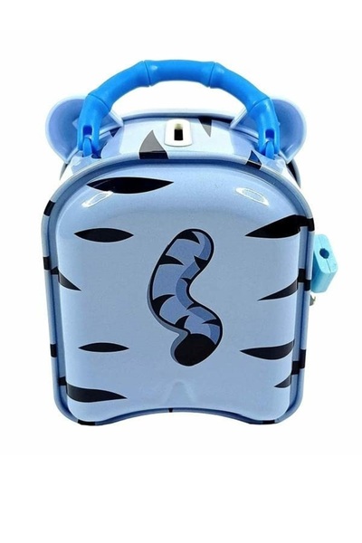 MUBX Cute Blue Color Dog Piggy Bank Locked Coin Bank Large Size
