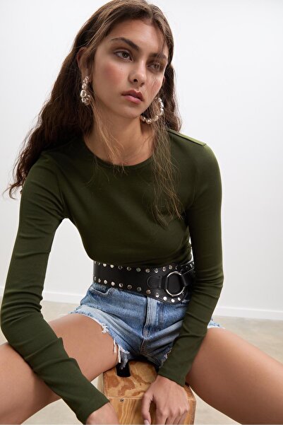 Stradivarius Basic long sleeve cotton T-shirt