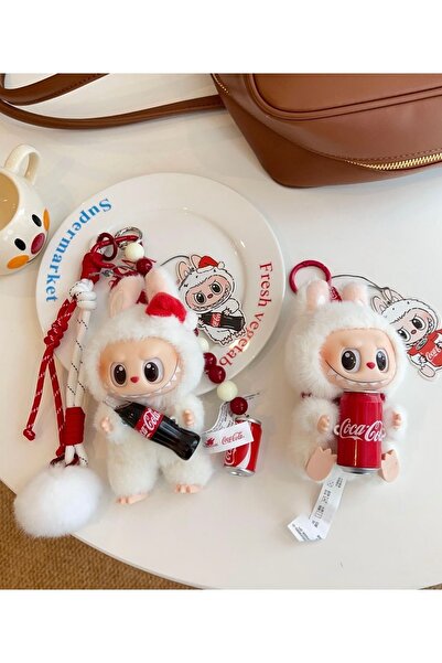 Pofika Skullpanda 1 Adet+Labubu X Coca-cola Figür Serisi 1 Adet Sürprize Paket+Kalp Charm