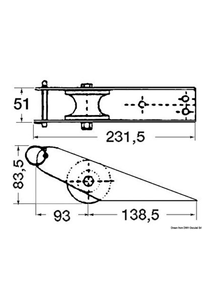 OSCULATI Rola de arc inox 232 x 51 mm