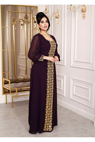 ZENABİYEM Zena Fashion Nakış İşlemeli Kare Yaka Yöresel Abiye