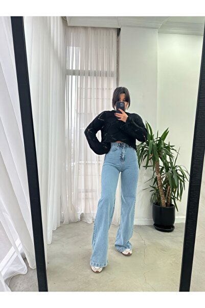 kleshus Benjamin Neo γυναικείο ψηλόμεσο Lycra Stretch Jeans Blue Palazzo τζιν...