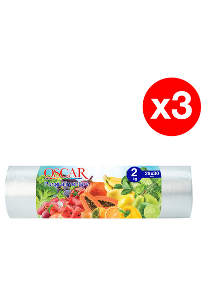 Oscar – Pungi Alimentare 2kg – Transparent – HDPE – 3 x 50 Bucăți