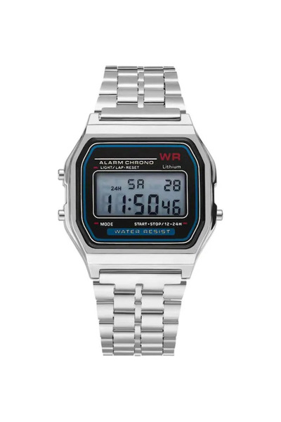AyShop Multifunctional Steel Cord Digital Stopwatch Wristwatch