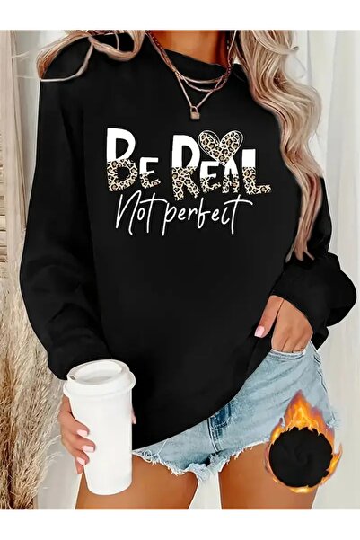 WOODROFFE Be Real Hanorac cu imprimeu la gât gri negru oversized lejer