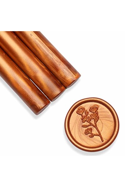 ARTIZAAR Set 5 batoane ceara, cupru portocaliu, sidefat metalizat, 1.1 x 13 cm, ceara pentru sigilii