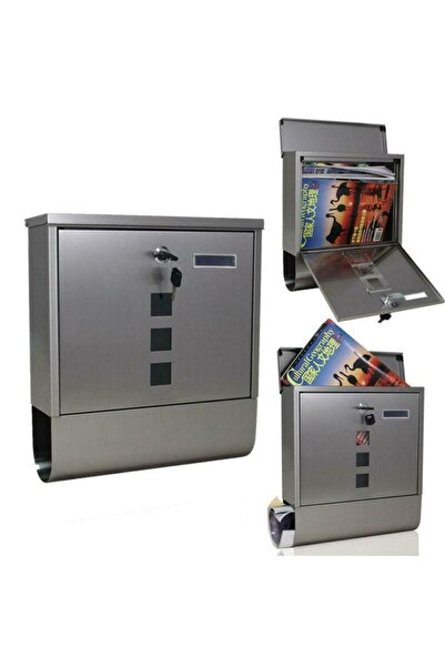 SGTT MSG stainless steel mailbox 34x31x10 cm with newspaper holder