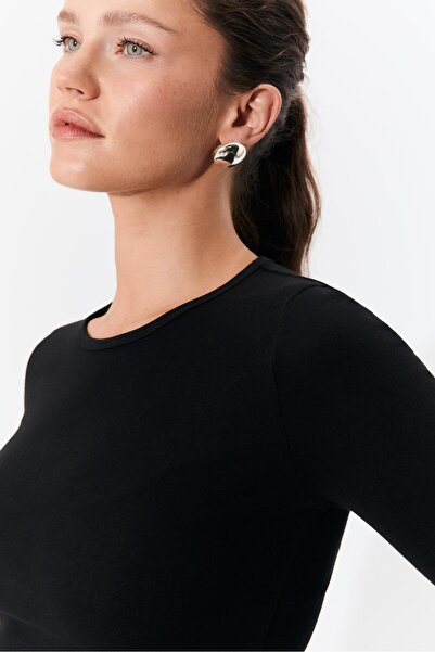 Stradivarius Basic long sleeve cotton T-shirt