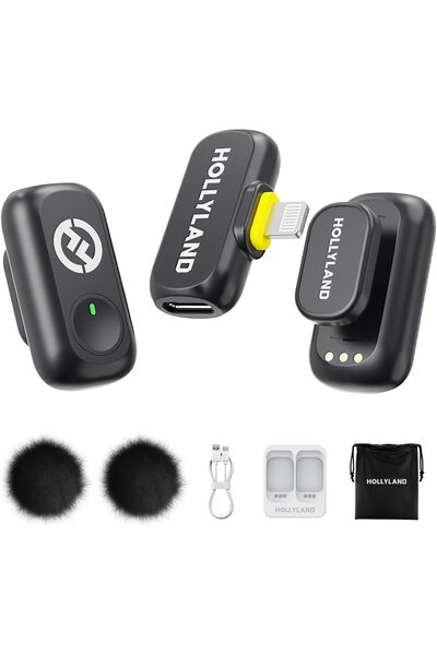 HollyLand LARK A1 Mini Wireless Microphone for iPhone 14/13/12, Pure Sound, 3-Level Intelligent Nois