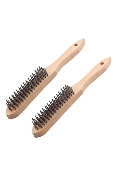 Duravel فرشاة سلكية بمقبض خشبي لتنظيف الصدأ وإزالة الطلاء وتنظيف الأجزاء المع...