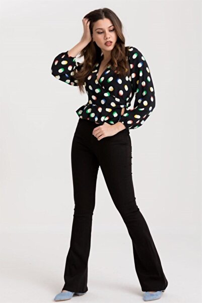 kleshus Monera Μαύρο τζιν με ψηλή μέση Flare Jeans - Spanish Leg (είναι ένα π...